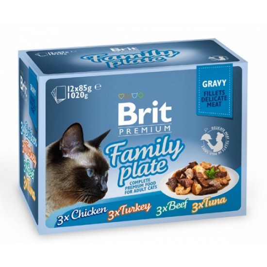 BRIT PREMIUM ΓΑΤΑΣ FAMILY GRAVY (12x85gr)
