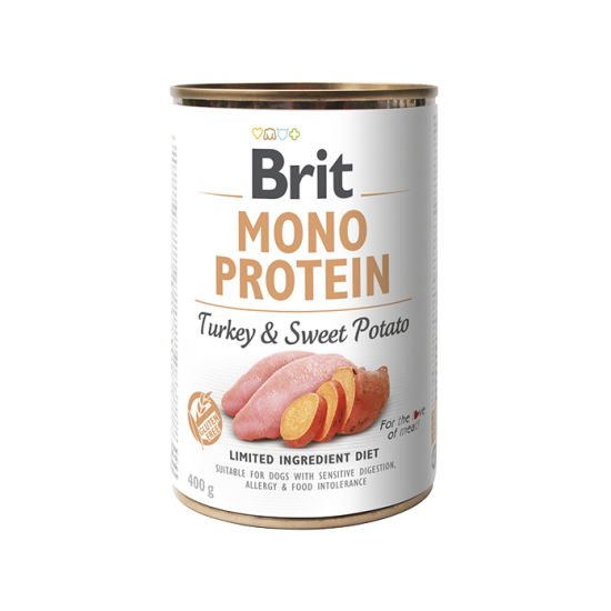BRIT ΚΟΝΣΕΡΒΑ ΣΚΥΛΟΥ ΓΑΛΟΠΟΥΛΑ ΓΛΥΚΟΠΑΤΑΤΑ MONOPROTEIN 400gr
