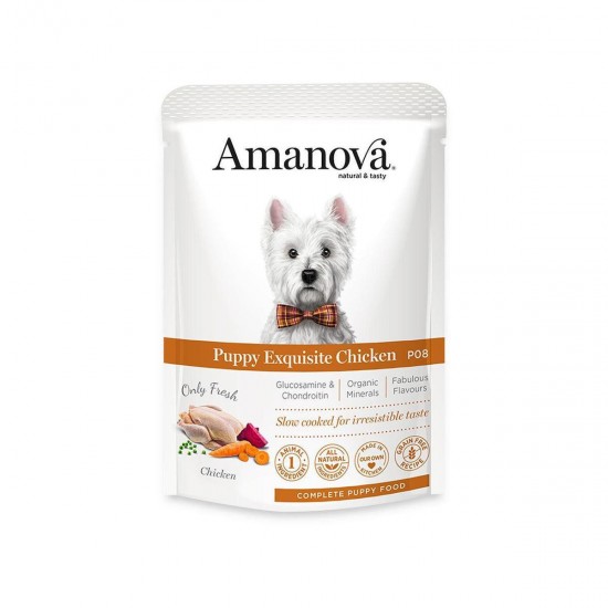 AMANOVA EXQUISITE PUPPY ΥΓΡΗ ΤΡΟΦΗ ΣΚΥΛΟΥ CHICKEN 100γρ.