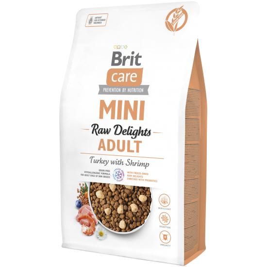 BRIT CARE ΣΚΥΛΟΥ MINI RAW DELIGHTS ΓΑΛΟΠΟΥΛΑ & ΓΑΡΙΔΑ 2kg