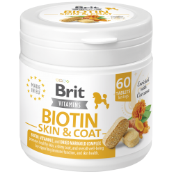 BRIT ΒΙΤΑΜΙΝΕΣ ΣΚΥΛΟΥ BIOTIN SKIN & COAT CARE 120gr (60tabs)