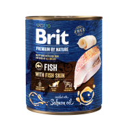 BRIT PREMIUM KΟΝΣΕΡΒΑ ΣΚΥΛΟΥ ΨΑΡΙ και ΔΕΡΜΑ ΨΑΡΙΟΥ 800gr