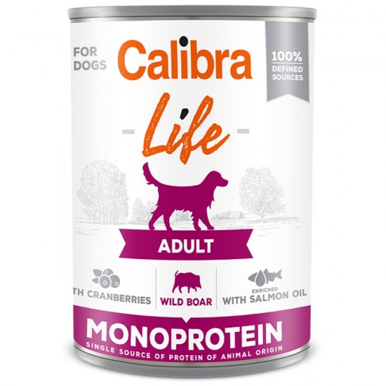 CALIBRA ΚΟΝΣΕΡΒΑ ΣΚΥΛΟΥ ΑΓΡΙΟΧΟΙΡΟΣ & CRANBERRIES 400gr