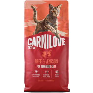 CARNILOVE ACTIVE ΓΑΤΑΣ STERILISED MOΣΧΑΡΙ ΕΛΑΦΙ 2kg