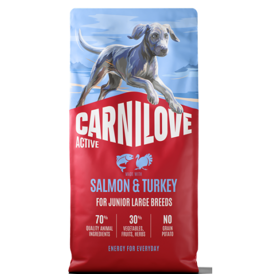 CARNILOVE ACTIVE ΣΚΥΛΟΥ JUNIOR LARGE ΣΟΛΟΜΟΣ ΓΑΛΟΠΟΥΛΑ 12kg