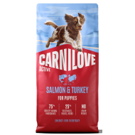 CARNILOVE ACTIVE ΣΚΥΛΟΥ PUPPY ΣΟΛΟΜΟΣ ΓΑΛΟΠΟΥΛΑ 1,5kg