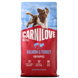 CARNILOVE ACTIVE ΣΚΥΛΟΥ PUPPY ΣΟΛΟΜΟΣ ΓΑΛΟΠΟΥΛΑ 1,5kg