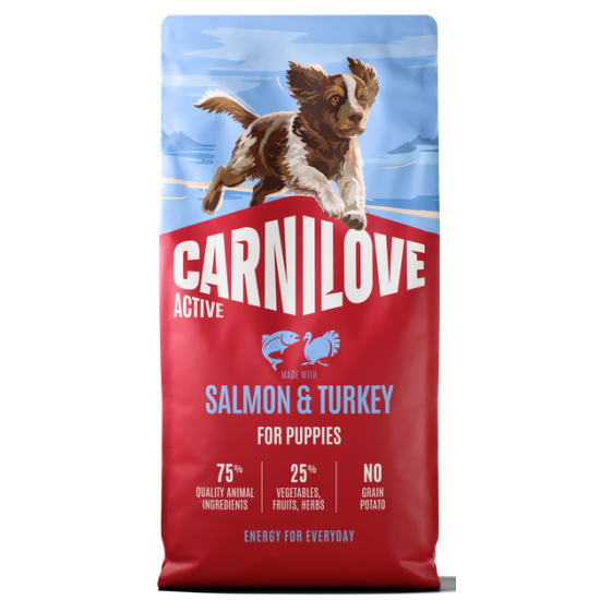 CARNILOVE ACTIVE ΣΚΥΛΟΥ PUPPY ΣΟΛΟΜΟΣ ΓΑΛΟΠΟΥΛΑ 4kg