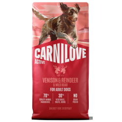 CARNILOVE ACTIVE ΣΚΥΛΟΥ ADULT ΕΛΑΦΙ ΤΑΡΑΝΔΟΣ ΑΓΡΙΟΧΟΙΡΟΣ 12kg
