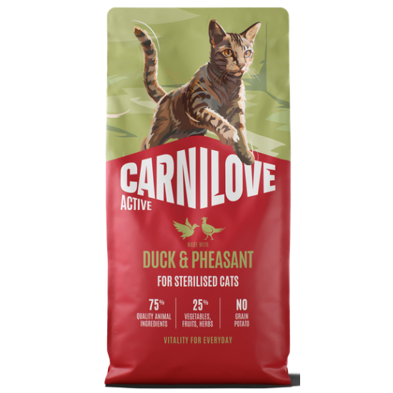 CARNILOVE ACTIVE ΓΑΤΑΣ STERILISED ΠΑΠΙΑ ΦΑΣΙΑΝΟΣ 6kg