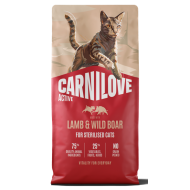 CARNILOVE ACTIVE ΓΑΤΑΣ STERILISED ΑΡΝΙ ΑΓΡΙΟΧΟΙΡΟΣ 2kg