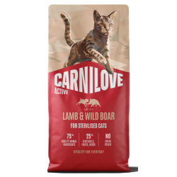 CARNILOVE ACTIVE ΓΑΤΑΣ STERILISED ΑΡΝΙ ΑΓΡΙΟΧΟΙΡΟΣ 2kg
