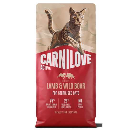 CARNILOVE ACTIVE ΓΑΤΑΣ STERILISED ΑΡΝΙ ΑΓΡΙΟΧΟΙΡΟΣ 6kg