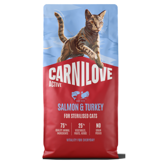 CARNILOVE ACTIVE ΓΑΤΑΣ STERILISED ΣΟΛΟΜΟΣ ΓΑΛΟΠΟΥΛΑ 2kg