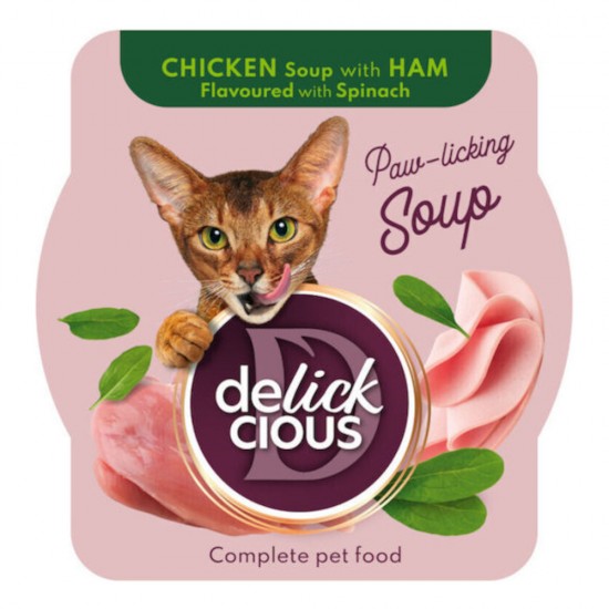 DELICKCIOUS ΣΟΥΠΑ ΓΑΤΑΣ με ΚΟΤΟΠΟΥΛΟ & ΖΑΜΠΟΝ 80gr