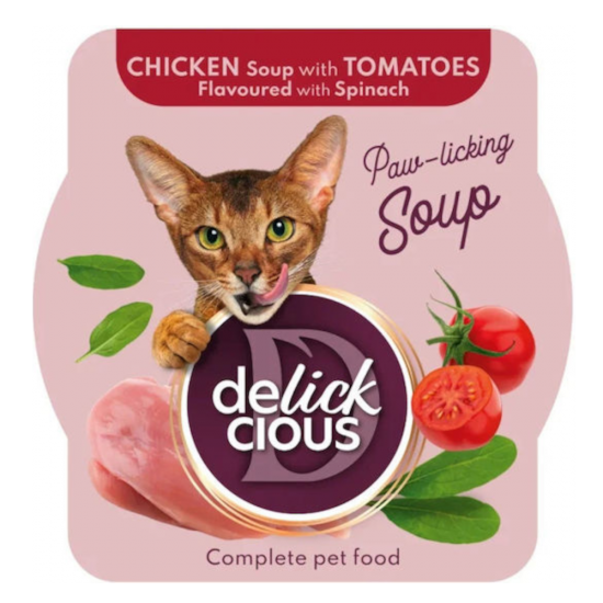 DELICKCIOUS ΣΟΥΠΑ ΓΑΤΑΣ με ΚΟΤΟΠΟΥΛΟ & ΝΤΟΜΑΤΑ 80gr