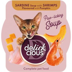 DELICKCIOUS ΣΟΥΠΑ ΓΑΤΑΣ με ΣΑΡΔΕΛΕΣ & ΓΑΡΙΔΕΣ 80gr