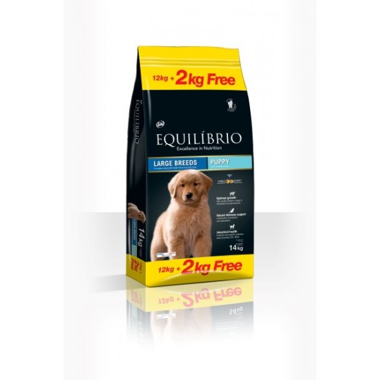 EQUILIBRIO ΣΚΥΛΟΥ PUPPY LARGE 12kg+2kg ΔΩΡΟ