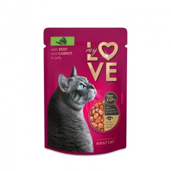 MY LOVE ΦΑΚΕΛΑΚΙ ΓΑΤΑΣ ADULT ΒΟΔΙΝΟ-KAPOTA 85gr
