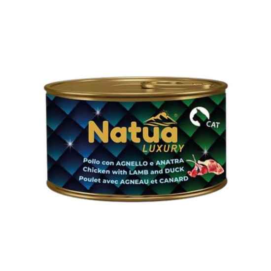 NATUA LUXURY ΚΟΝΣΕΡΒΑ ΓΑΤΑΣ ΑΡΝΙ & ΠΑΠΙΑ σε ΖΕΛΕ 85γρ