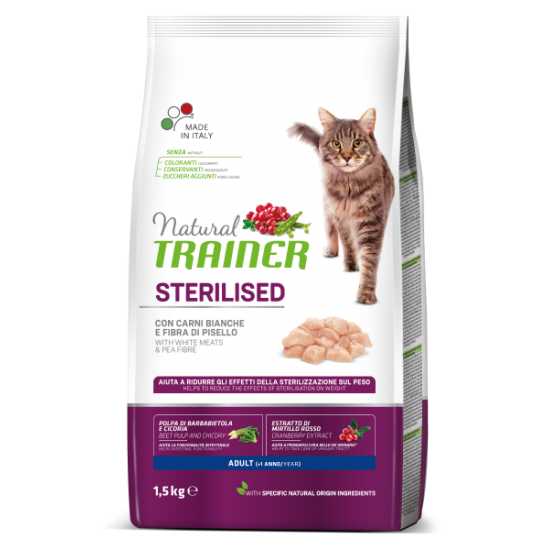 NATURAL TRAINER ΓΑΤΑΣ ΛΕΥΚΑ ΚΡΕΑΤΑ (Στειρωμένες γάτες) 3kg