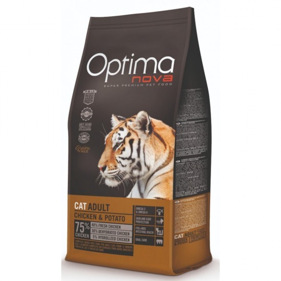 OPTIMANOVA ΓΑΤΑΣ ADULT GRAIN FREE ΚΟΤΟΠΟΥΛΟ ΠΑΤΑΤΑ 2kg