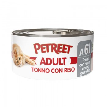PETREET ADULT ΚΟΝΣΕΡΒΑ ΓΑΤΑΣ ΤΟΝΟΣ ΡΥΖΙ ΣΟΥΡΙΜΙ 85gr PETREET ADULT ΚΟΝΣΕΡΒΑ ΓΑΤΑΣ ΤΟΝΟΣ ΡΥΖΙ ΣΟΥΡΙΜΙ 85gr