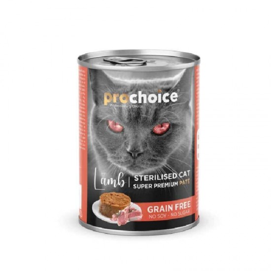 PROCHOICE ΚΟΝΣΕΡΒΑ ΓΑΤΑΣ ΠΑΤΕ STERILISED ΑΡΝΙ 400γρ.