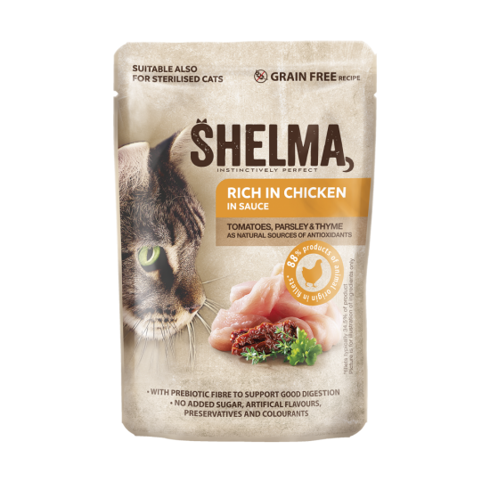 SHELMA GF ΦΑΚΕΛΑΚΙ ΓΑΤΑΣ ΚΟΤΟΠΟΥΛΟ σε σάλτσα 85g