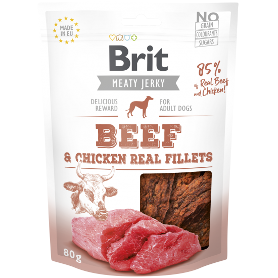 BRIT MEATY JERKY SNACK ΜΟΣΧΑΡΙ ΚΟΤΟΠΟΥΛΟ 80gr