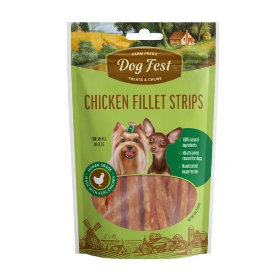 DOG FEST CHICKEN FILLET STRIPS (Small Breed) 55gr