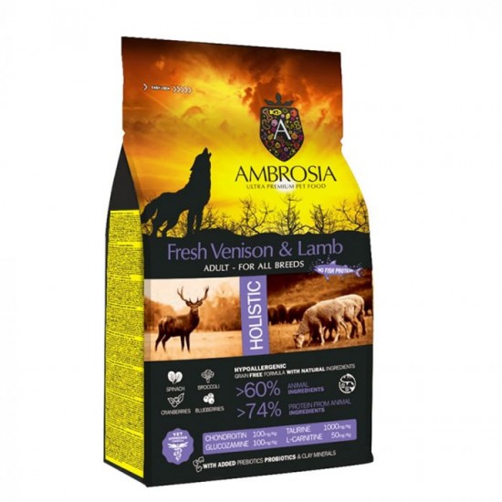 AMBROSIA DOG ΕΛΑΦΙ & ΑΡΝΙ (όλες οι φυλές) 12kg