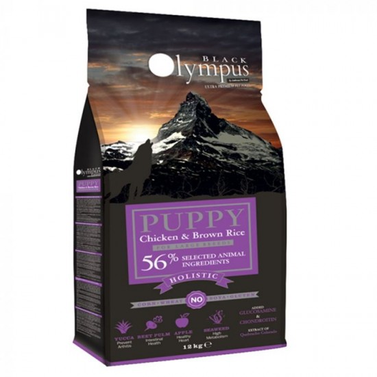 BLACK OLYMPUS PUPPY MAXI ΚΟΤΟΠΟΥΛΟ & ΚΑΣΤΑΝΟ ΡΥΖΙ 12kg