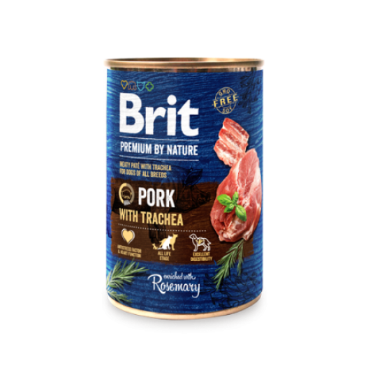 BRIT PREMIUM ΚΟΝΣΕΡΒΑ ΣΚΥΛΟΥ με ΤΡΑΧΕΙΑ ΧΟΙΡΙΝΟΥ 400gr