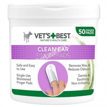 VET'S BEST CLEAN EAR FINGER WIPES (50τεμ.)