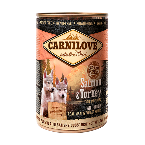 CARNILOVE ΚΟΝΣΕΡΒΑ ΣΚΥΛΟΥ ΣΟΛΟΜΟΣ ΓΑΛΟΠΟΥΛΑ (Κουτάβια) 400γρ.