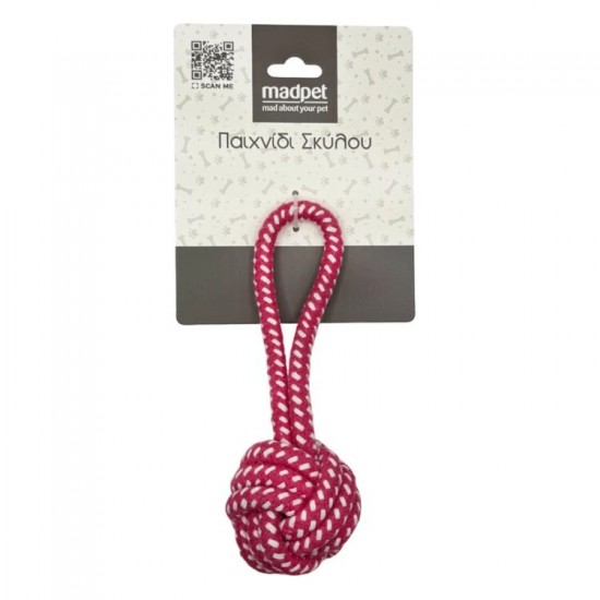 MADPET ΠΑΙΧΝΙΔΙ ΣΚΥΛΟΥ ΣΧOINI ΜΕ ΜΠΑΛΑ & ΛΑΒΗ 6,5X18cm