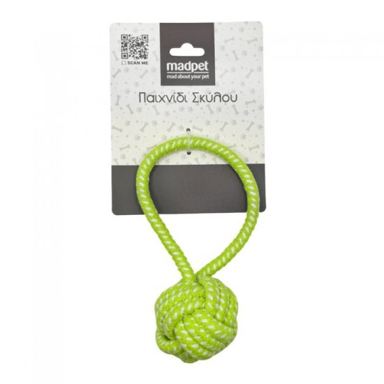 MADPET ΠΑΙΧΝΙΔΙ ΣΚΥΛΟΥ ΣΧOINI ΜΕ ΜΠΑΛΑ & ΛΑΒΗ 6,5X18cm